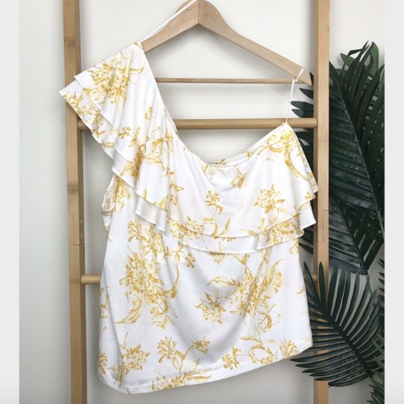 SOLD Witchery Yellow Floral Print Top XL - Picture 2 of 12